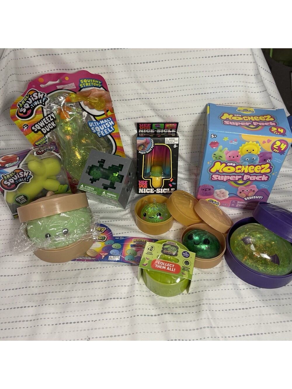 Green NeeDoh Squishy Bundle 💚 Lot Of 10 Ultimate Sensory 33 Squishies Total